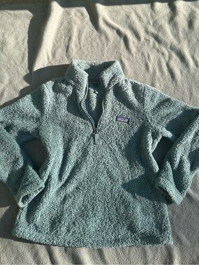 Patagonia Women's Seafoam Green Plush Quarter-Zip Fleece
